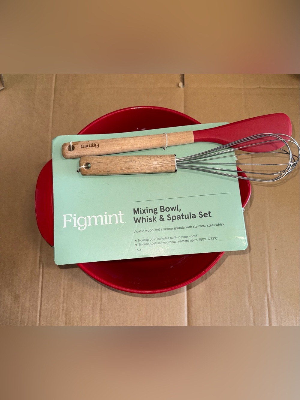 Figmint Mixing Bowl Whisk & Spatula set